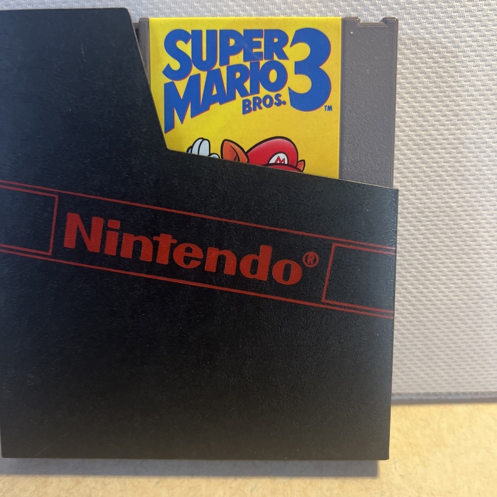 Nintendo Super Mario Bros 3 NES Gray Excellent Authentic Retro Video Game Sleeve